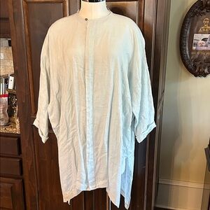 Eskandar Sz 1 Light Blue Tunic Top Jacket Shacket Shirt